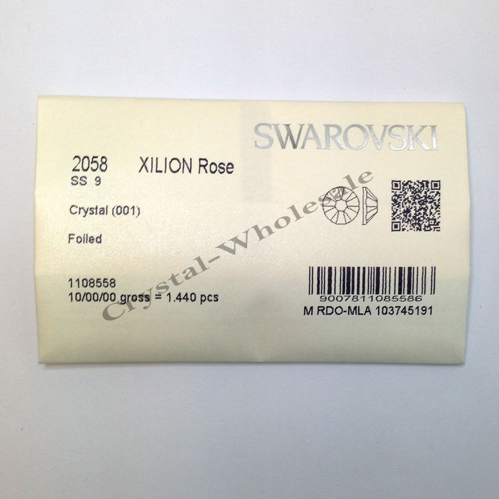 Swarovski 2058/2088 Flatback Foiled Rhinestones Factory Pack clear CRYSTAL (001)