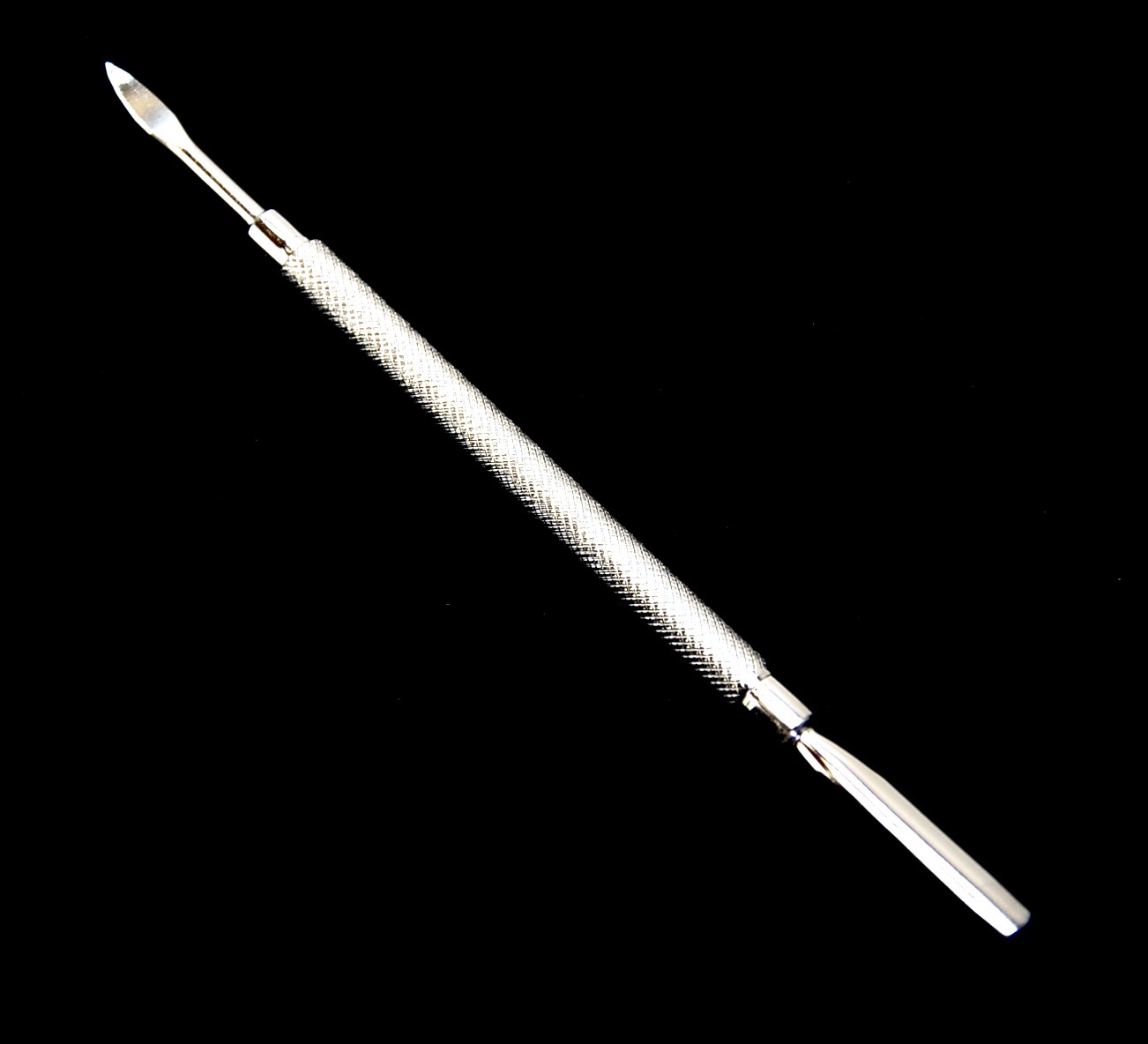 STAINLESS STEEL CUTICLE PUSHER WITH NARROW SPOON REMOVER