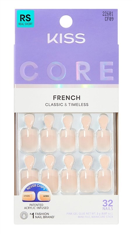 Kiss Core French Nails Press On 32 Count Real Short Your Moment
