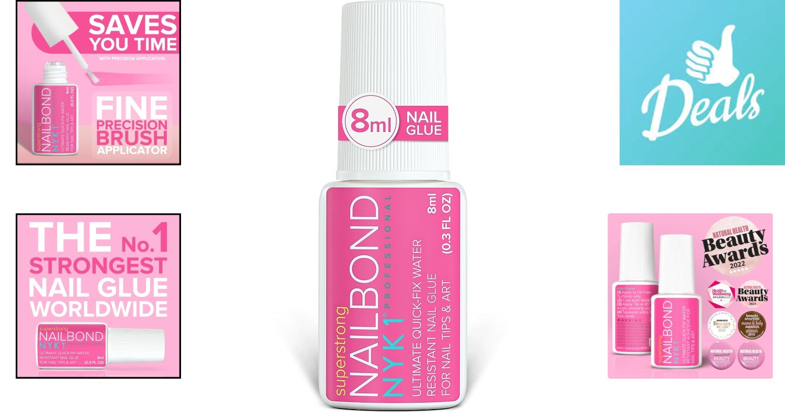 Long Lasting Nail Glue for Acrylic Nails & Fake Nails – Salon Professional – 8ml