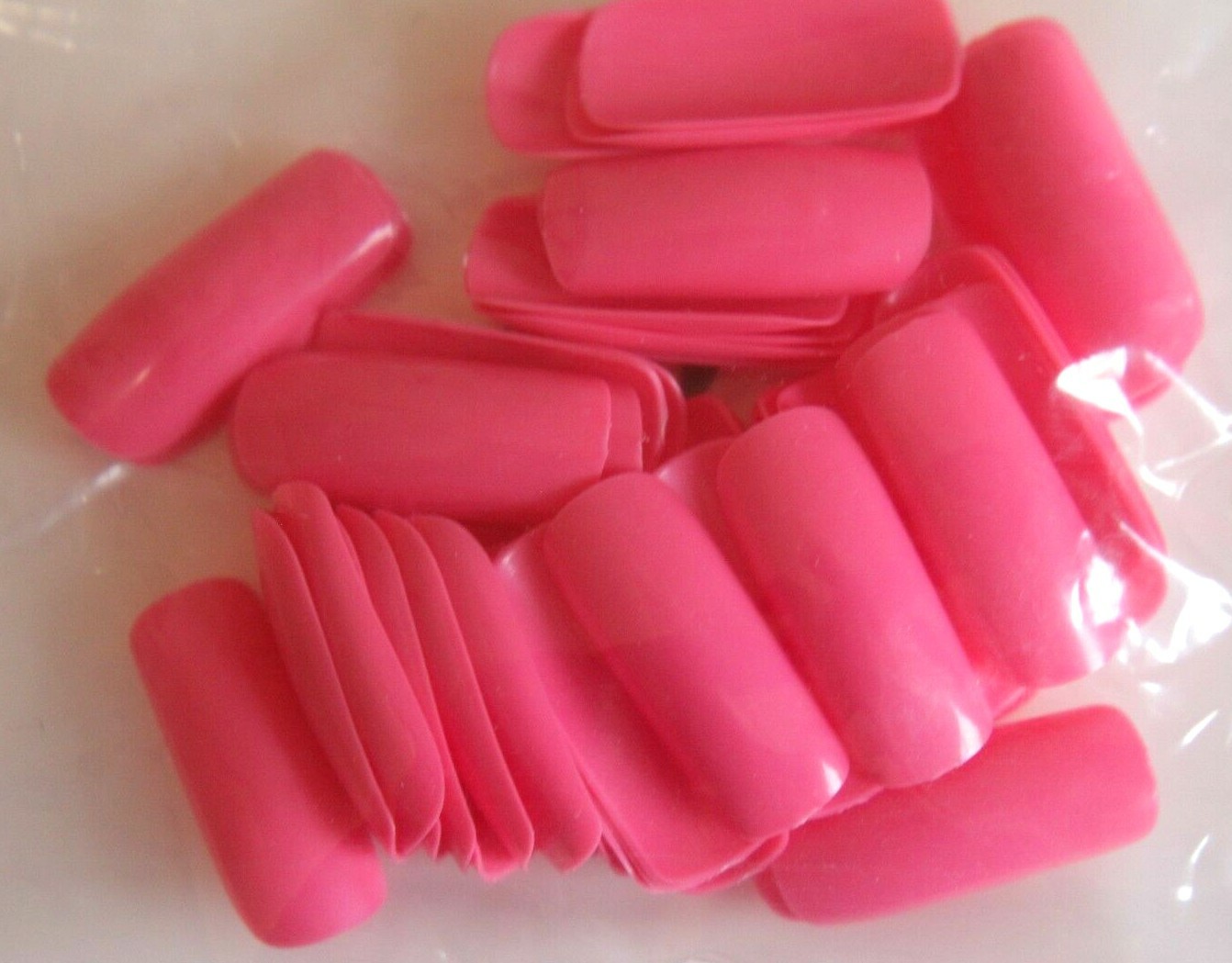 Set 20 100 500 FALSE NAILS Full Cover Glue On Fake Square Tips Natural Coloured