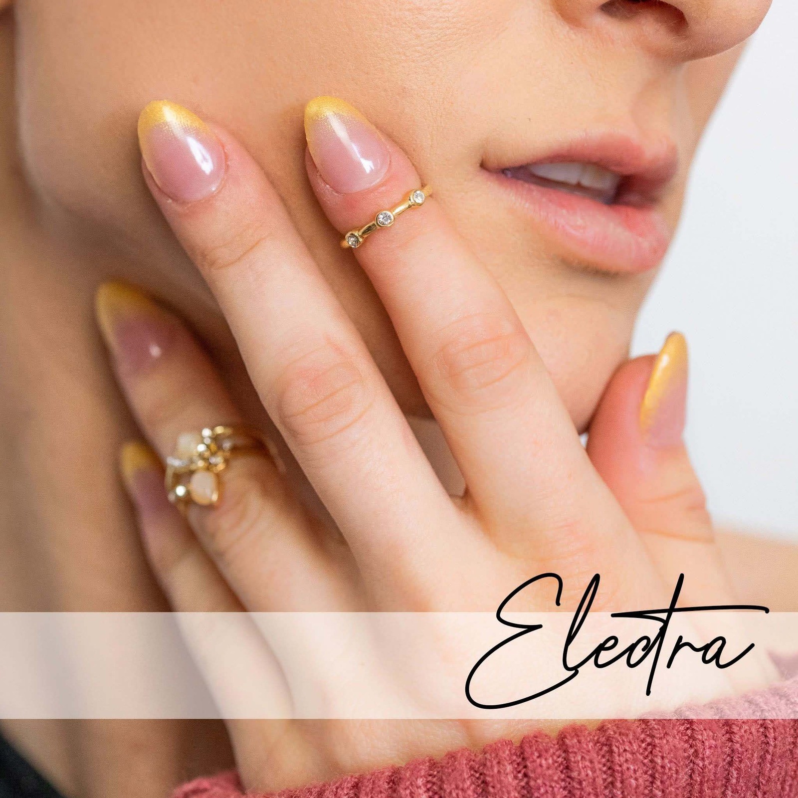 Siara Martin Beauty Elite UV Gel Nail Wraps Electra Gold Pink Ombre Manicure