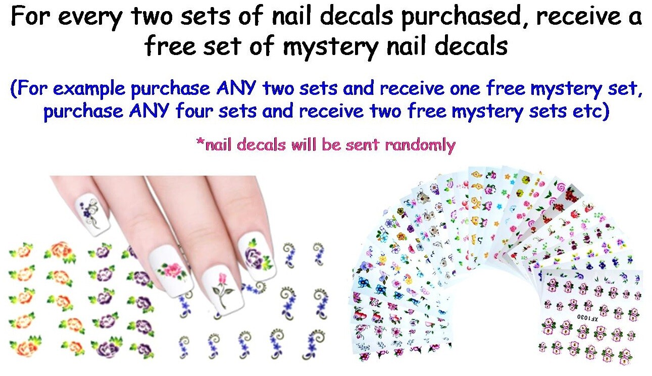 Set Of 12, 60 OR 120 x Nail Art Decals CUSTOM MADE Your Own Image Personalised