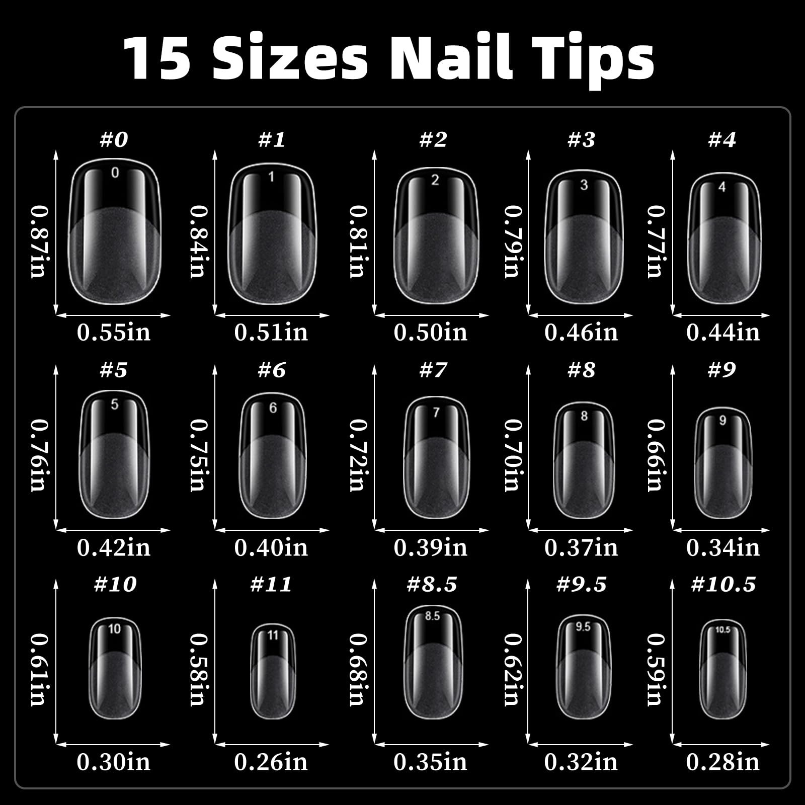 300pcs Square Nail Tips Short Fake Nails, Round Soft Nail Tips Square Full Co…