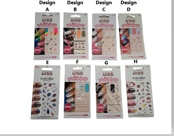 New Kiss Nail Art Accent Kits Many Pop Accent Stickers Polish Pop Waterless