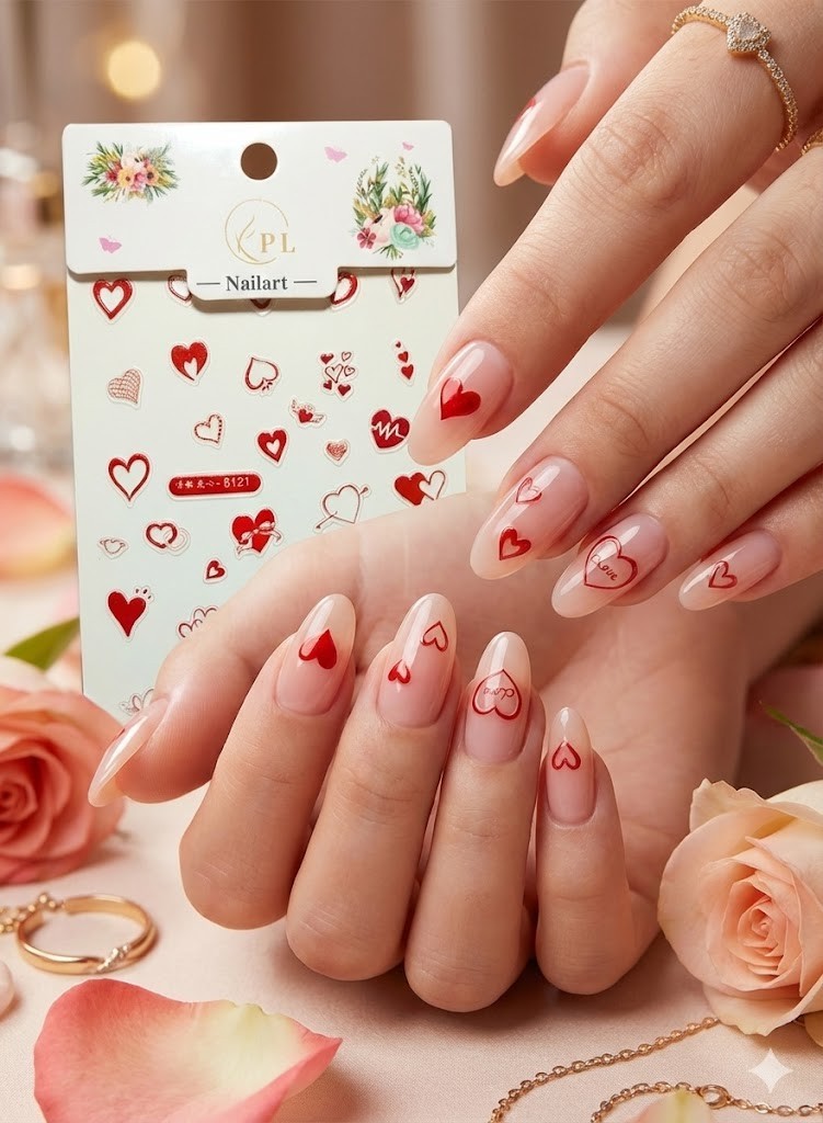 5D Embossed Art Nails Face Phone Stickers Women Girls Nail Art Decoration DIY