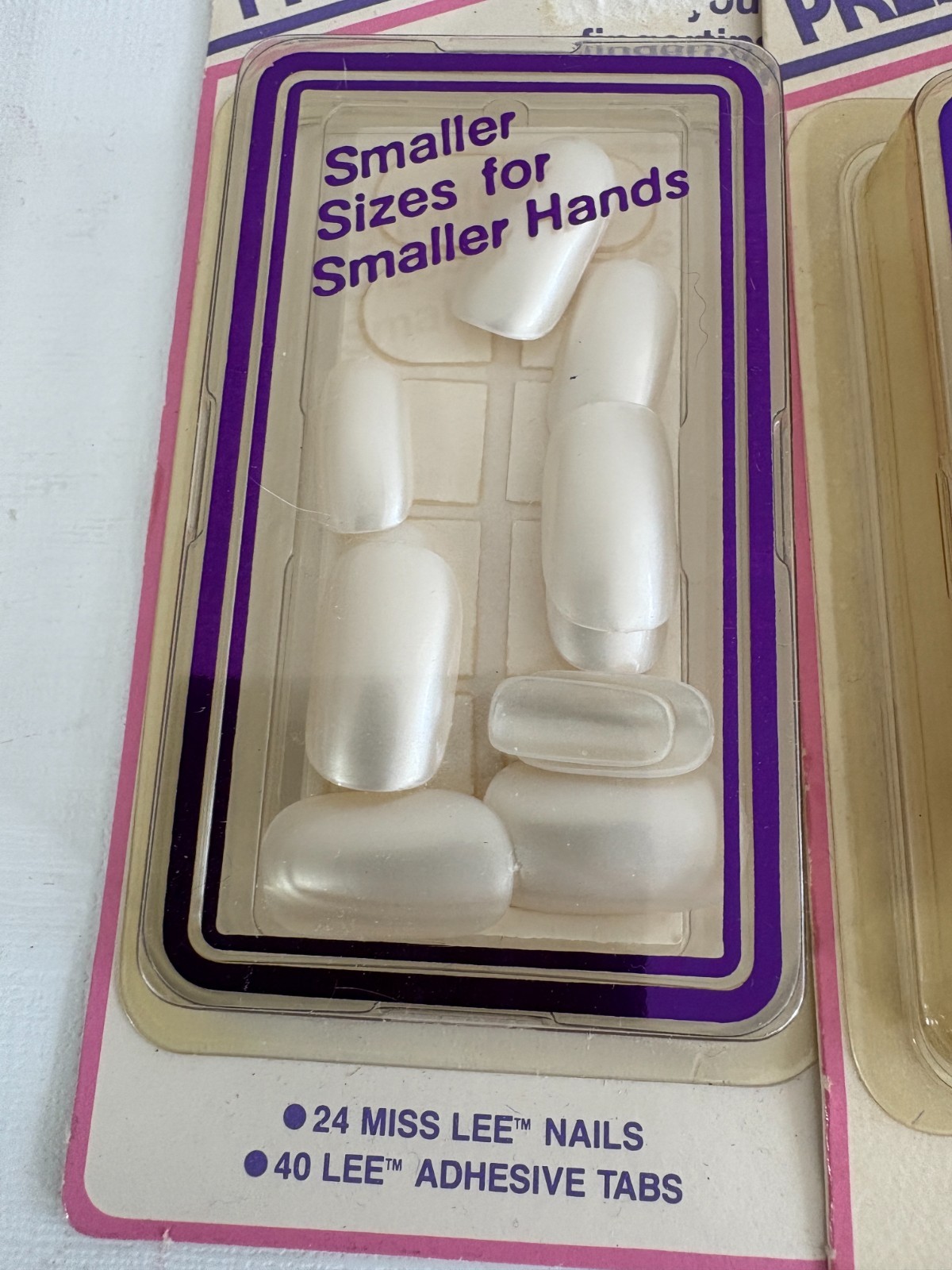 Vintage Lot of 4 Miss Lee Press On Nails Smaller Hands 90s