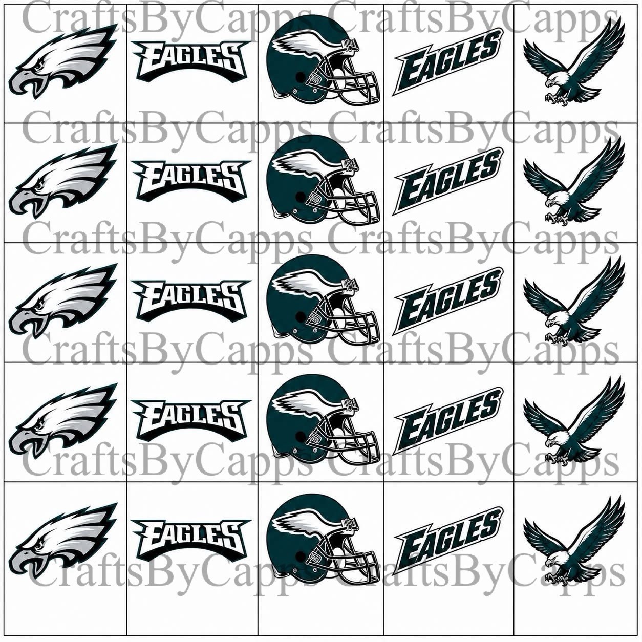 Eagles Waterslide Finger Nail Decals Instructions Bonus (set of 50) KC