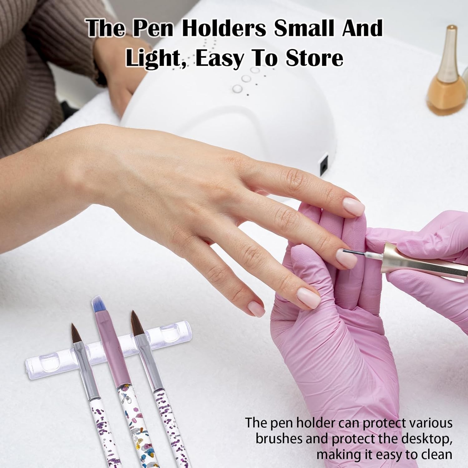 2PCS Acrylic Nail Gell Nail Makeup Brush Holder Painting Brush Pen Stand Holder