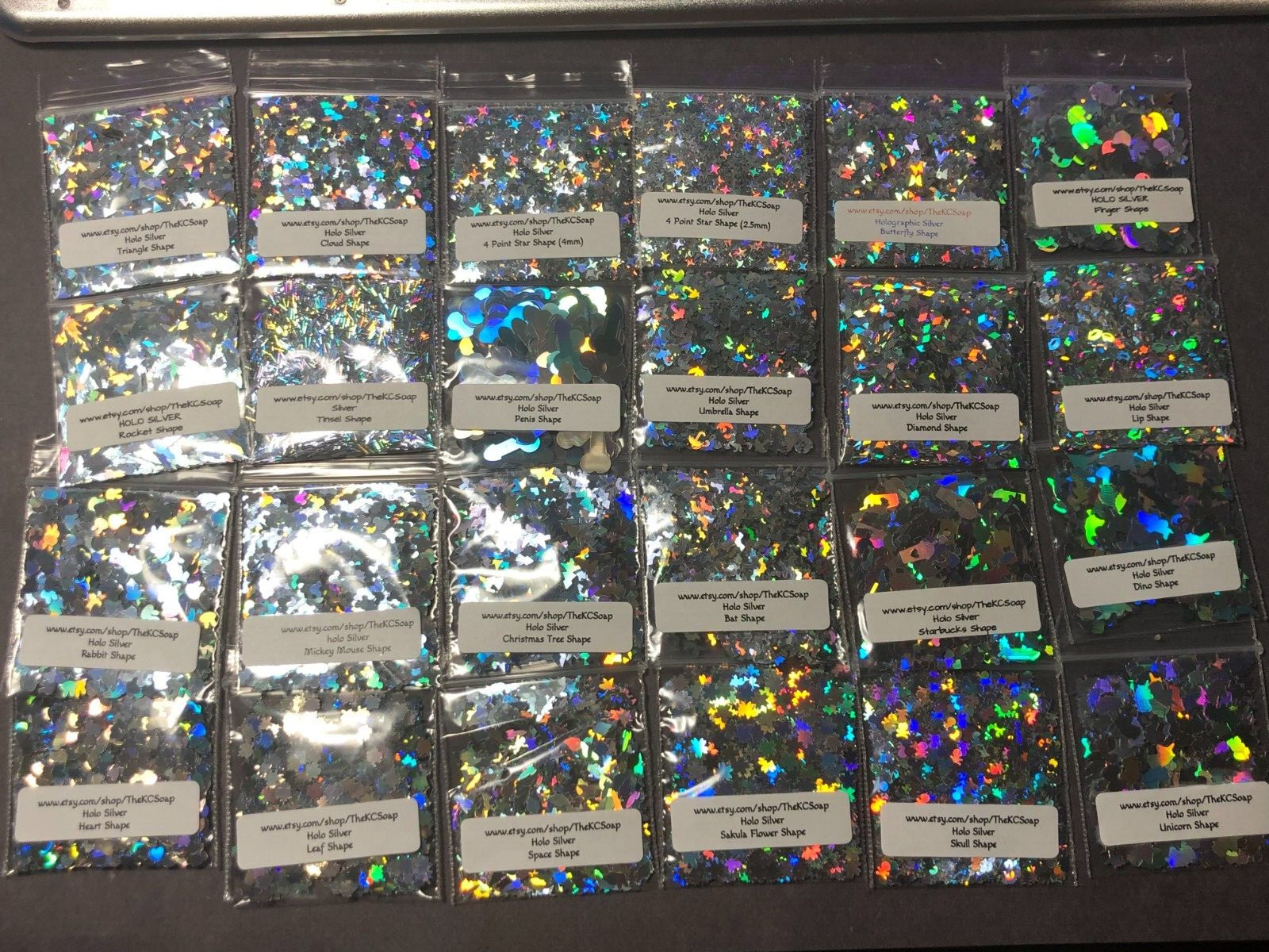 50g Solvent Resistant SPACE shape Glitter HOLO SILVER Nail ART Craft