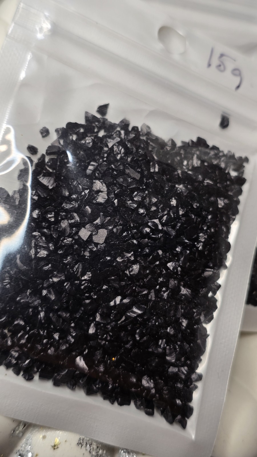 15g bag Black crushed glass craft decoration