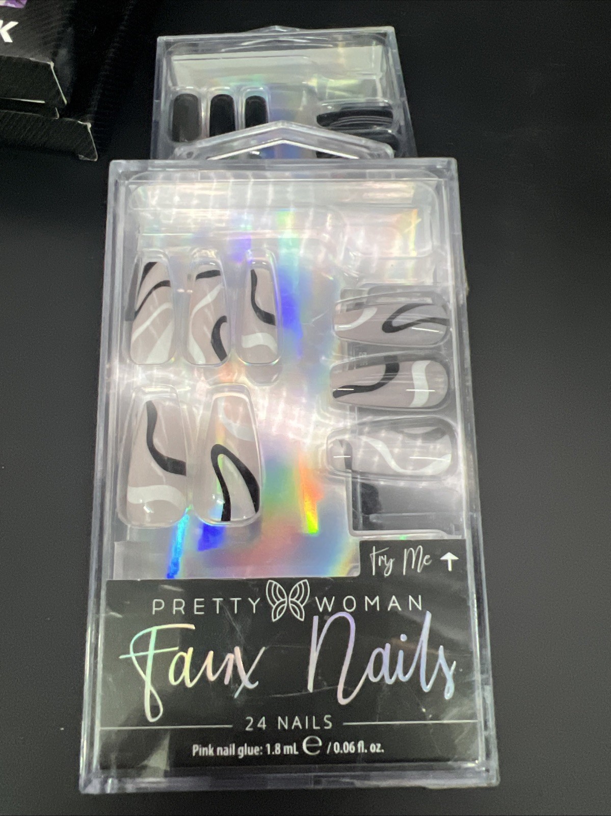 Lot Of 5: 2 Pretty Woman Faux Nails Press-On & 3 Halloween Press-On Nails