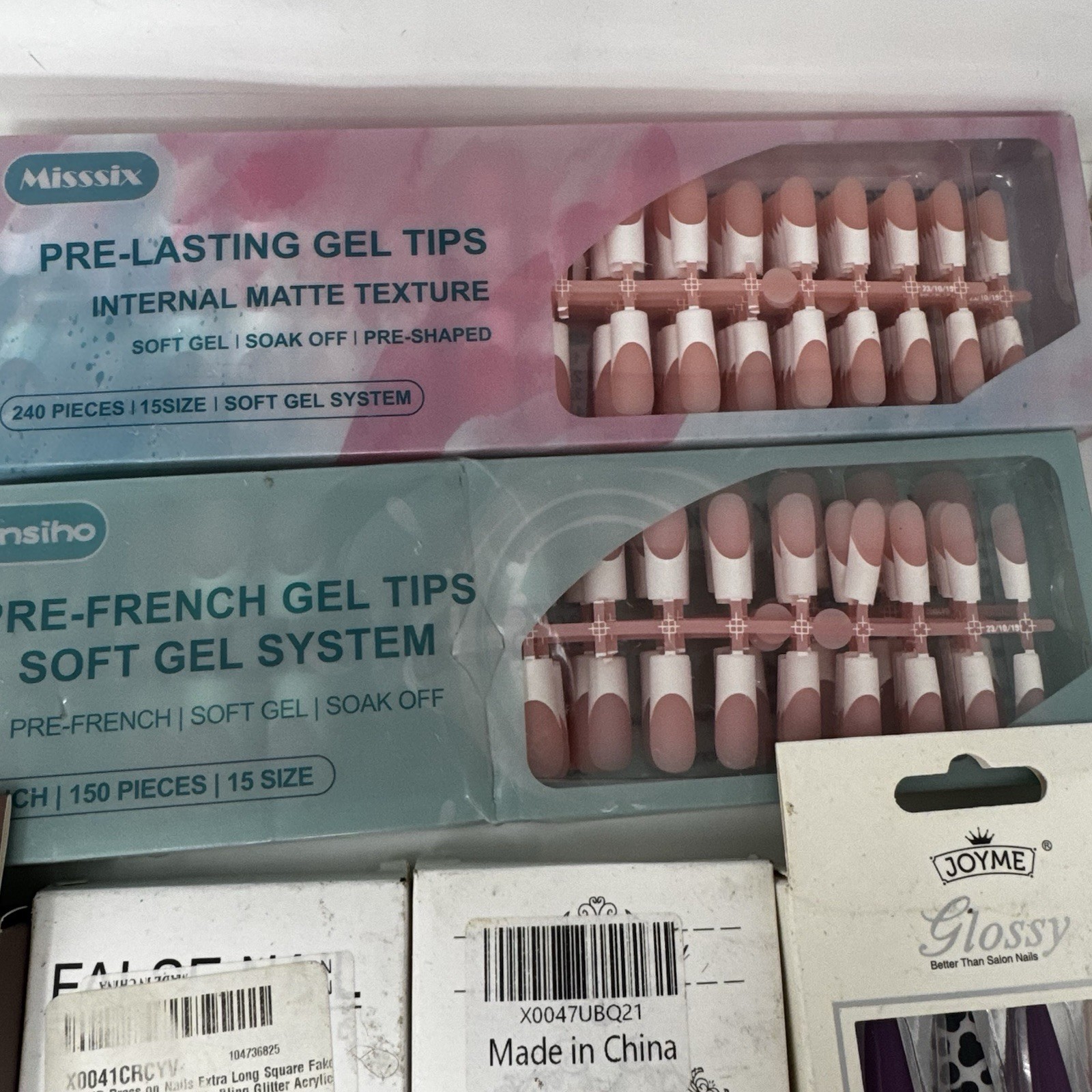 26 Pack Press On Nails Bundle w/ 2 XXL Sets + FREE Lashes & Silicone Bra Pads
