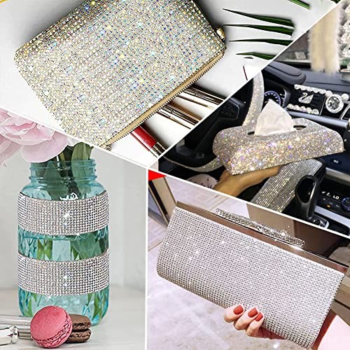 10 Rolls Self Adhesive Rhinestone Ribbon Crystal Diamond Sticker Bling 4 Rows