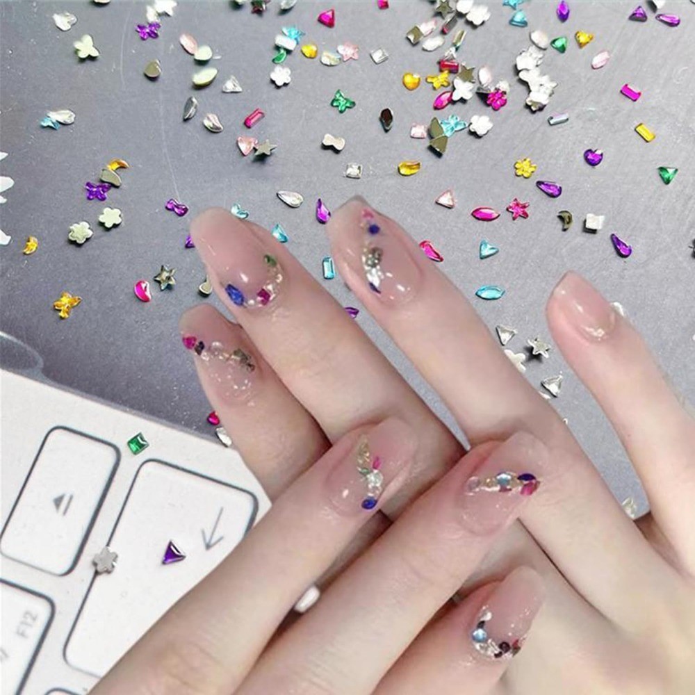 Multi Shape Flat Back Crystals Rhinestones for Nails DIY Crafts Bling Gems