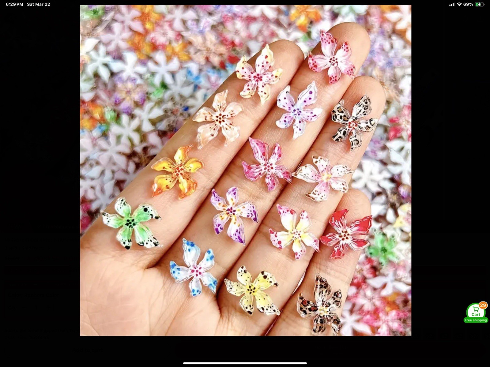 Trendy 3D BloomOrchid Flower Nail Art Charms/Flower Sakura Nail Art Decor/5 Each