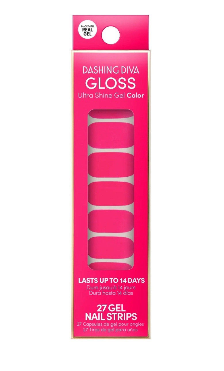 Dashing Diva Gloss Ultra Shine Gel Color Hot Pink Nail Strips GSC59 All Out Diva