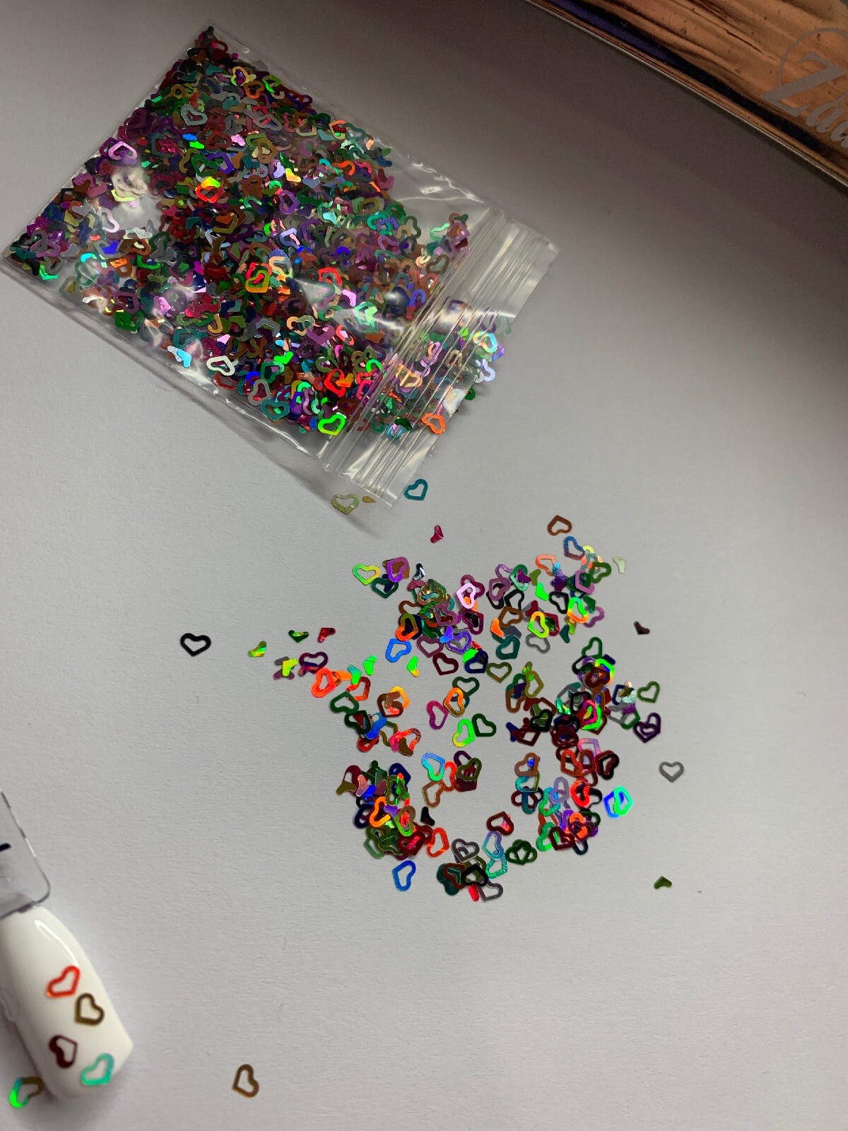 Valentine’s Holo Multicolor Hollow Heart Glitter| 1 TSP | Nail Art & Acrylic