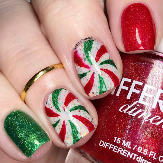 Peppermint Candy Stencils for Nails, Christmas Nail Stickers, Nail Vinyls