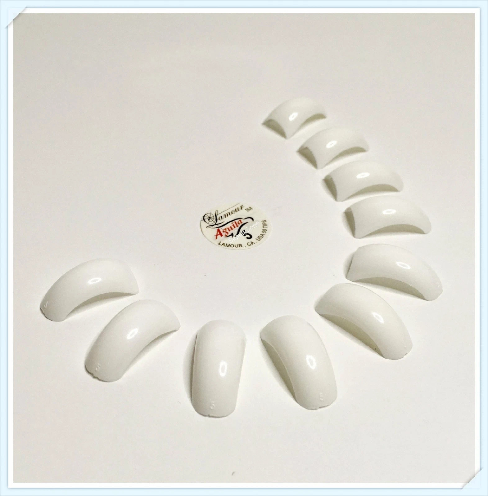 Lamour Aguila White Refill Tips Bag of 500 pcs Pick Size #0-10