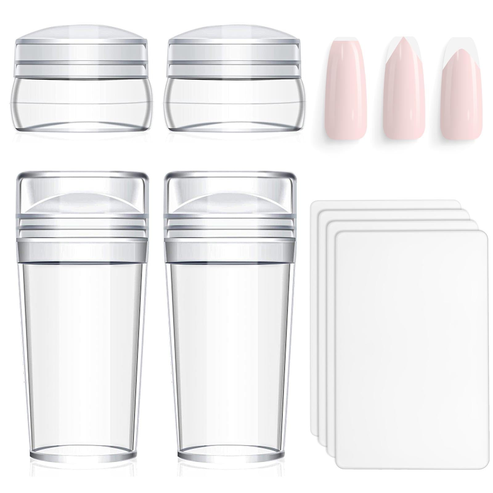 French Tip Stamp – 4Pcs Clear Silicone Stamps With 4Pcs Scrapers for Manicure…