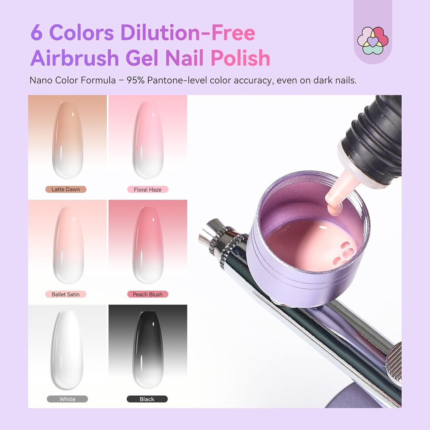 Instant Nail Art Kit with Airbrush & Stencils