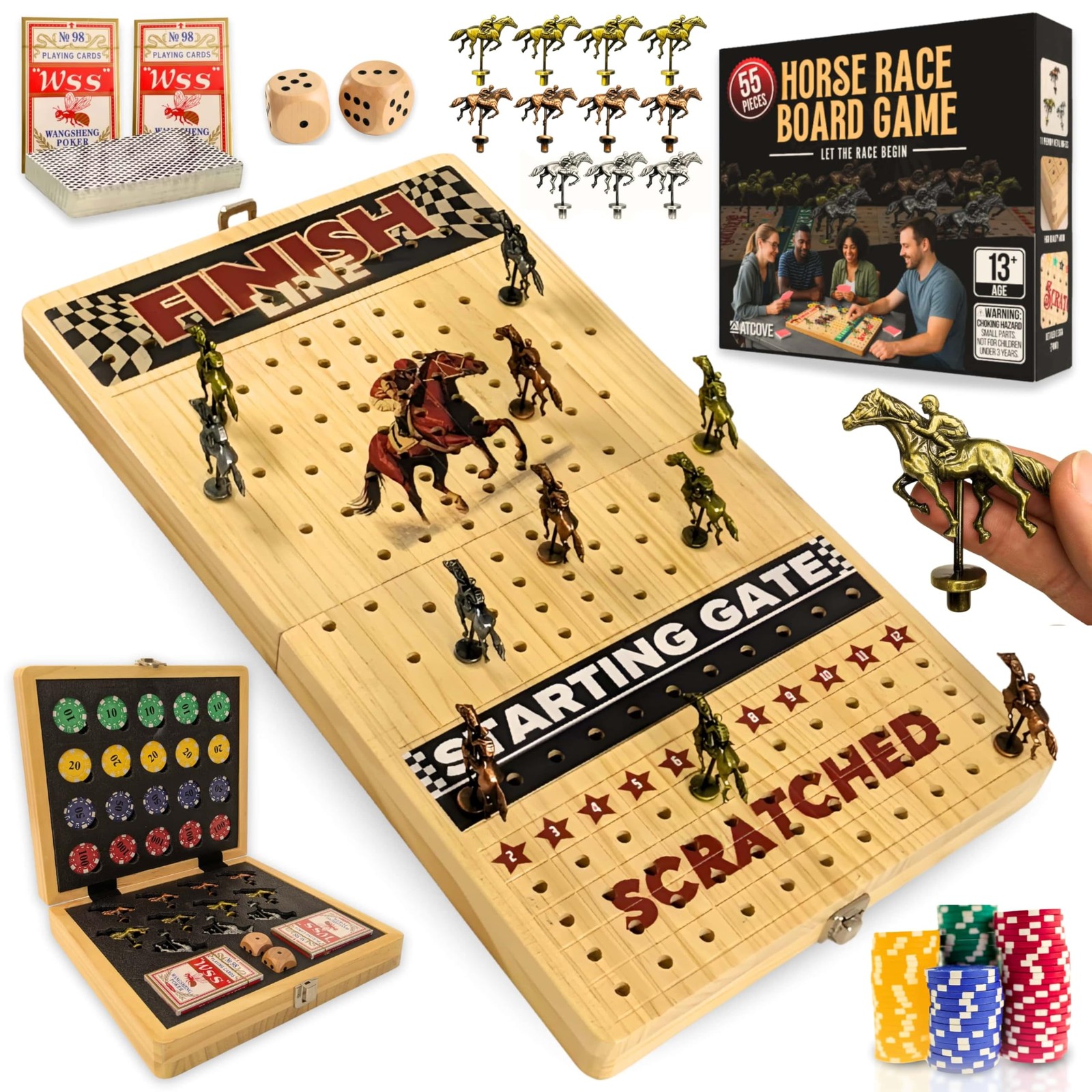 Horse Racing Board Game – Large 22 Inches Folding Race Board…