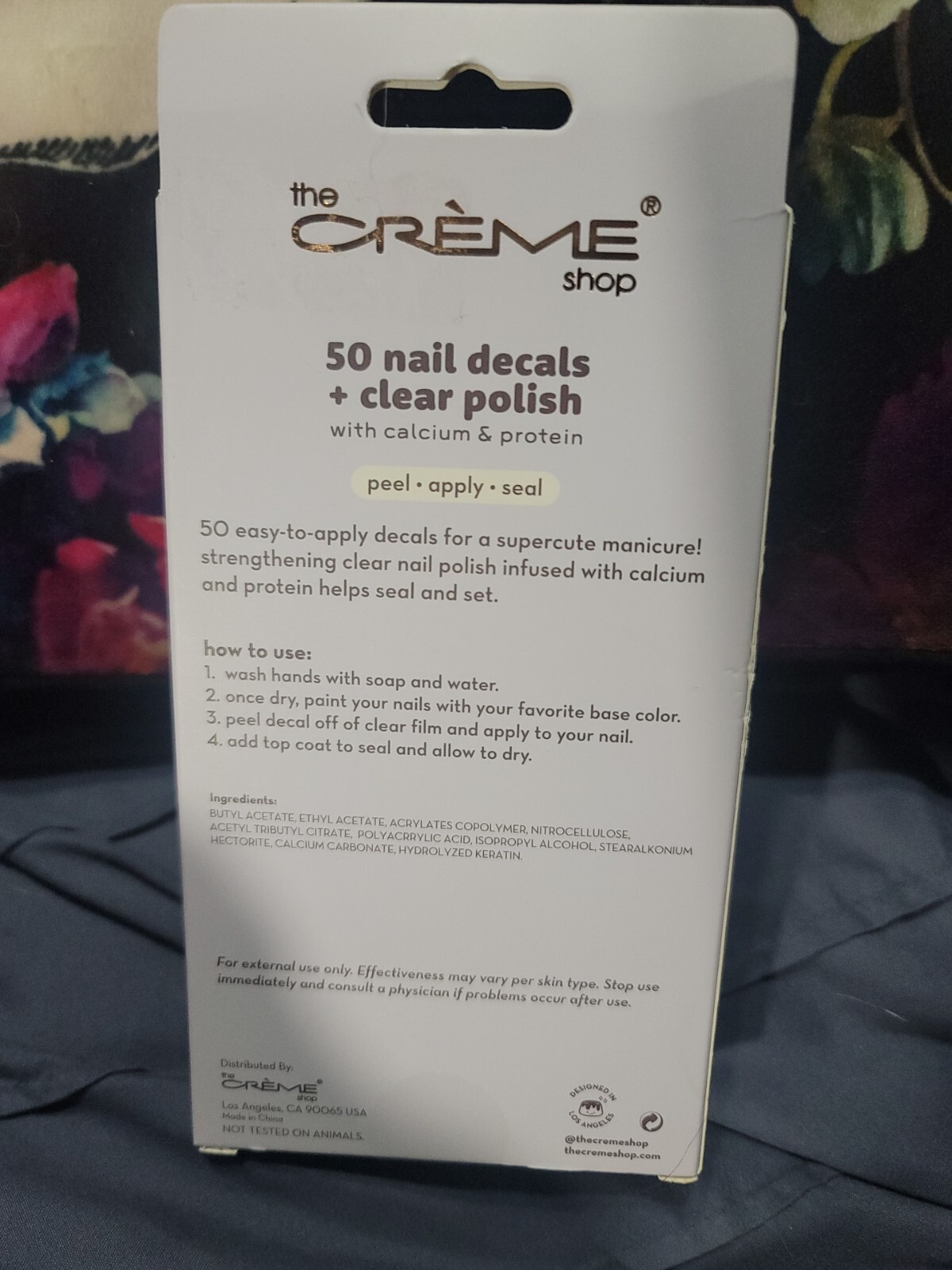 The Crème Shop Cozy Treats Easy to Apply Supercute 50 Nail Decals + Clear Polish