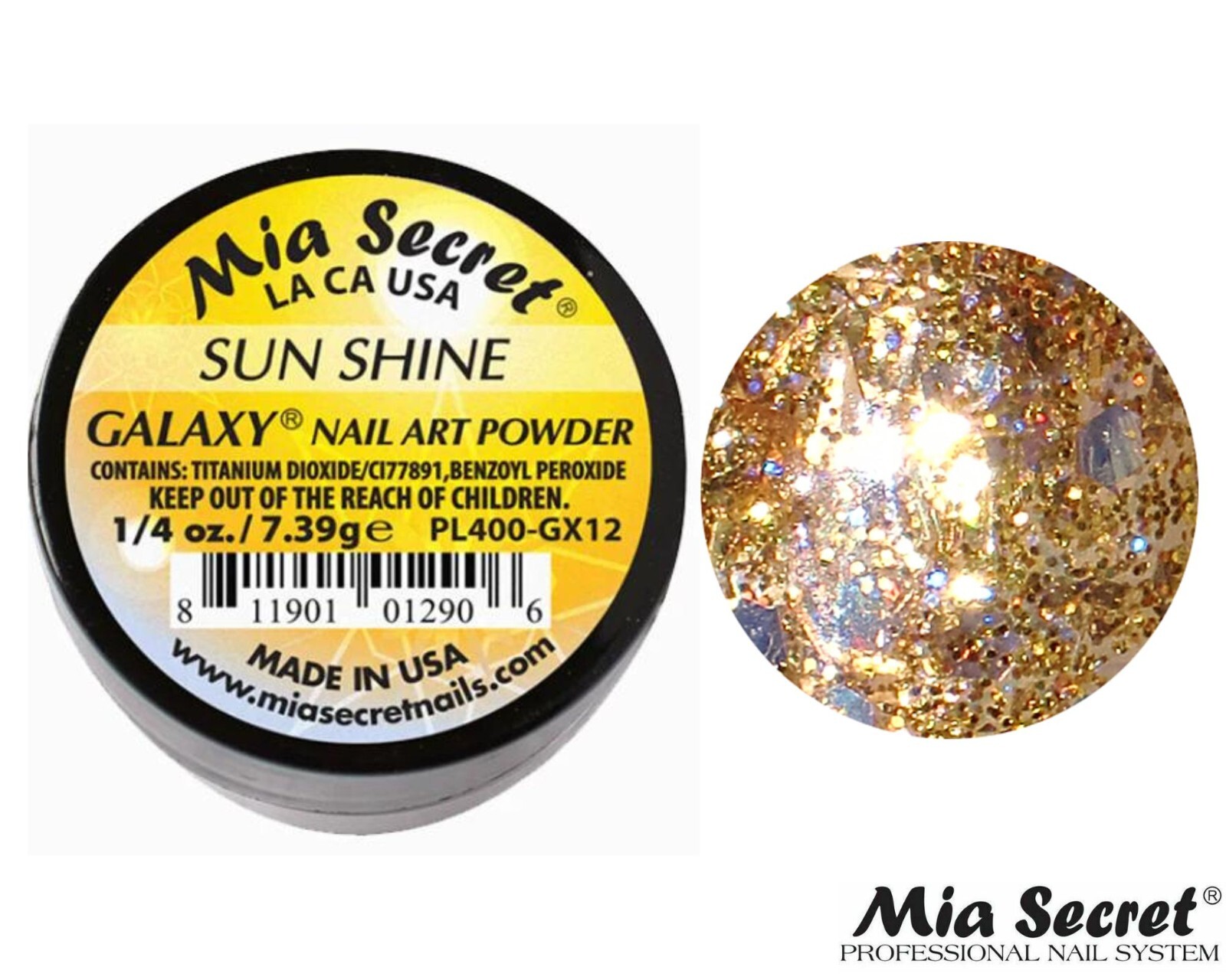Mia Secret Nail Art Powder Galaxy Collection (SUN SHINE) 1/4oz