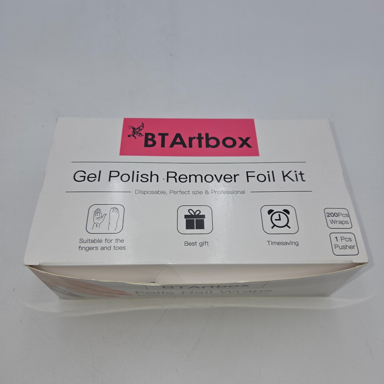 BT Art Box Gel Polish Remover Foil Kit-Nail Soak Off Wraps Open Box
