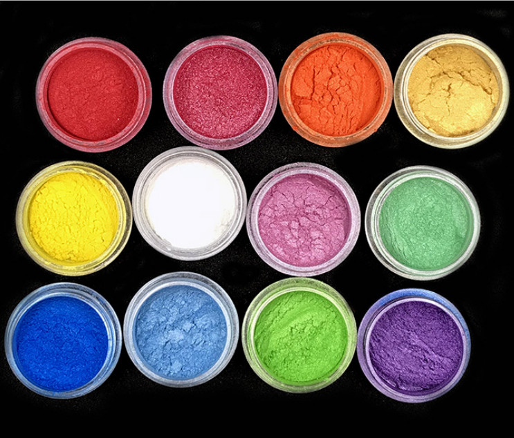 12x METALLIC METAL PEARL POWDER PIGMENT NAIL ART PAINT MICA SHIMMER HOT