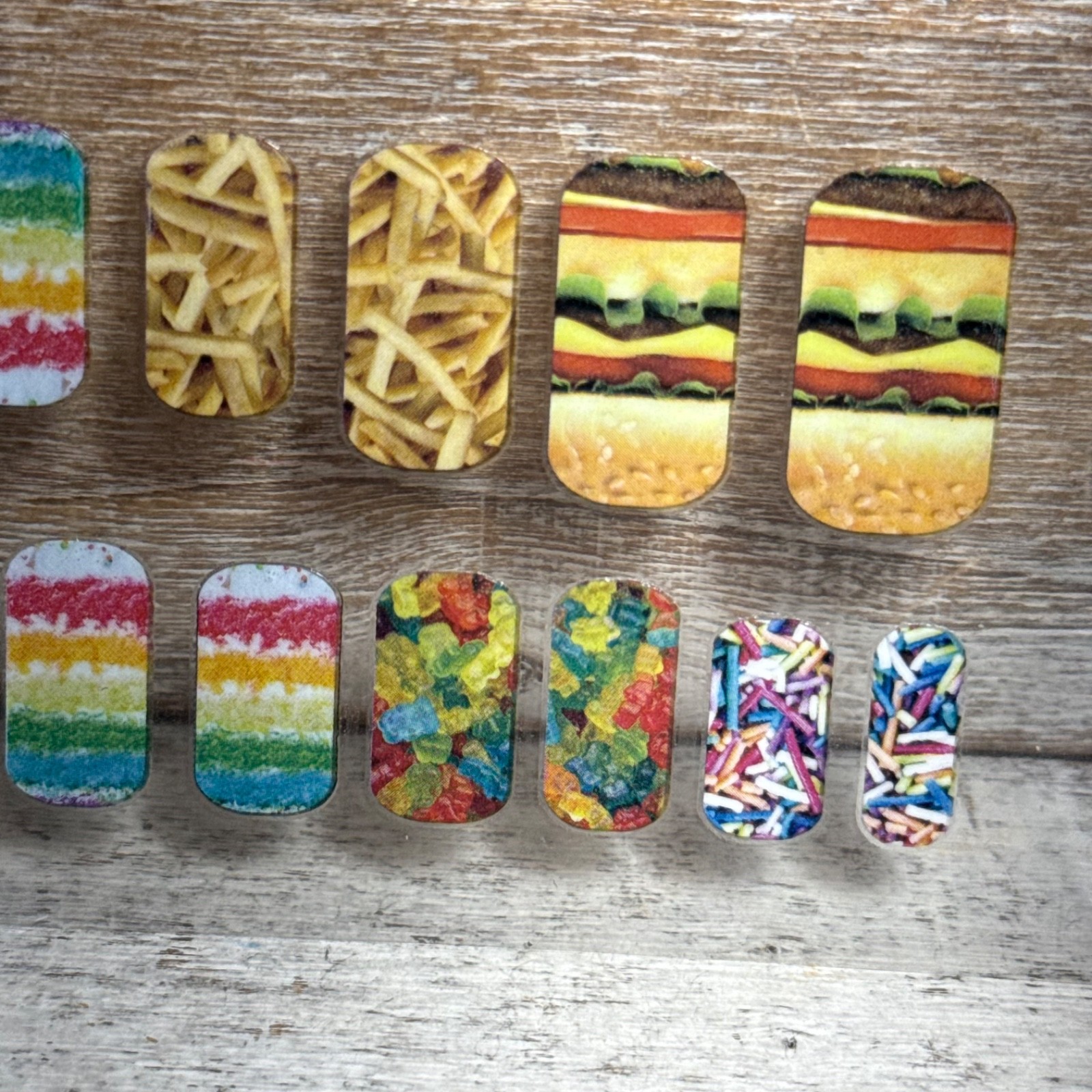 Lot of 2 Style.Lab By Fashion Angels 40 Nail Stickers: Cats, Hamburgers, Fries