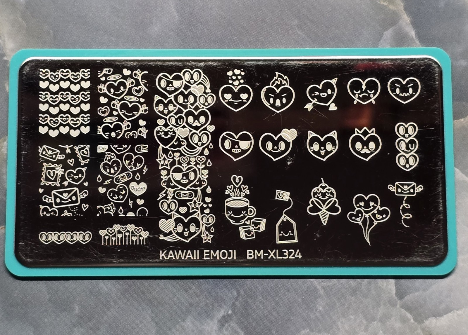 Maniology Bundle Monster BM-XL324 Kawaii Emoji Heart Valentines Nail Stamp Plate