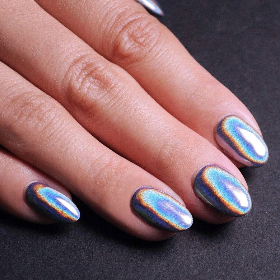 Holographic Nail Chrome Rainbow Powder Unicorn Pot Shiny DIY Pigment Nails 15μm