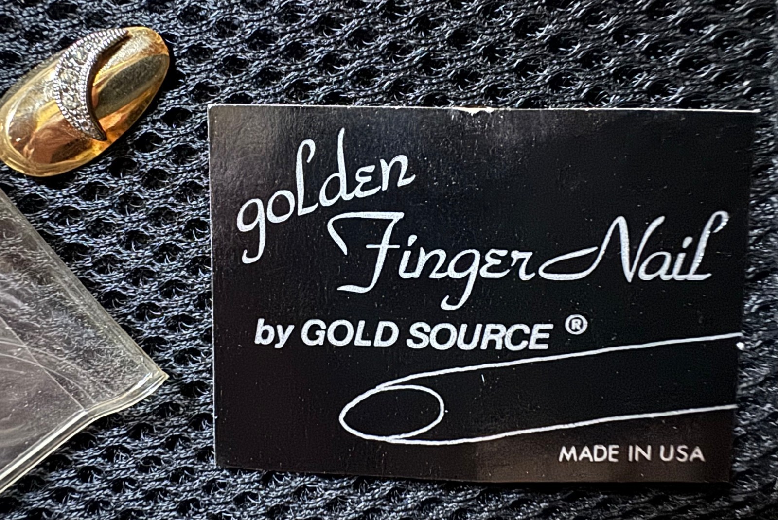 VTG 1980s Gold Source Deco-Style Marcasite-like Decorated Press-on Finger Nail