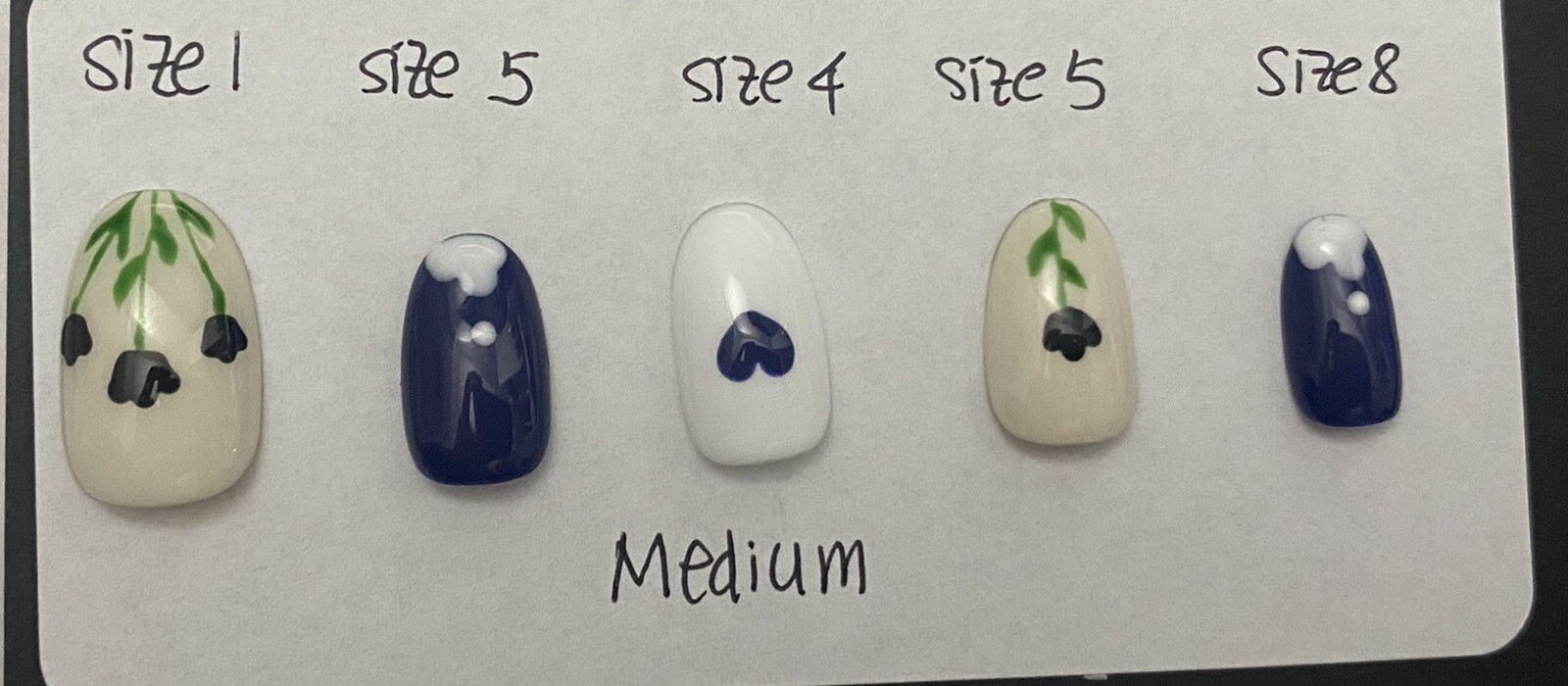 Hand Draw Flower Handmade press on nails-10 pcs-Medium-multicolor flower