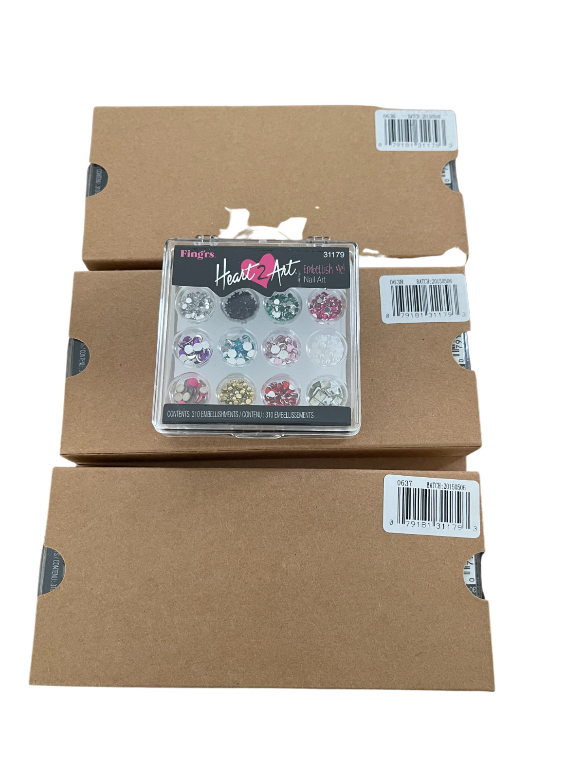 Lot of 12 – Fing’rs Heart 2 Art Finger Nail Art Embellishments Kit #31184