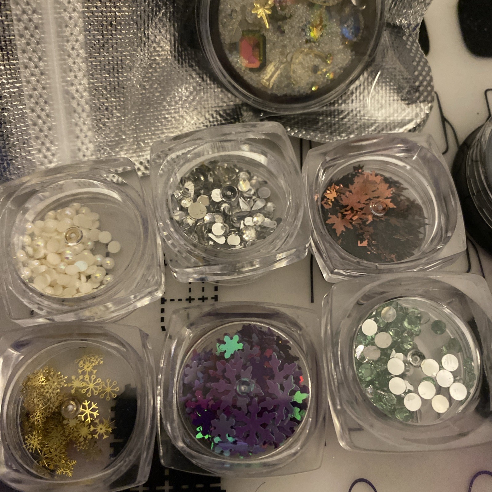 Nail Decoration Pots Alloy Shapes Embellishments Pearl’s Glass crystal & extras