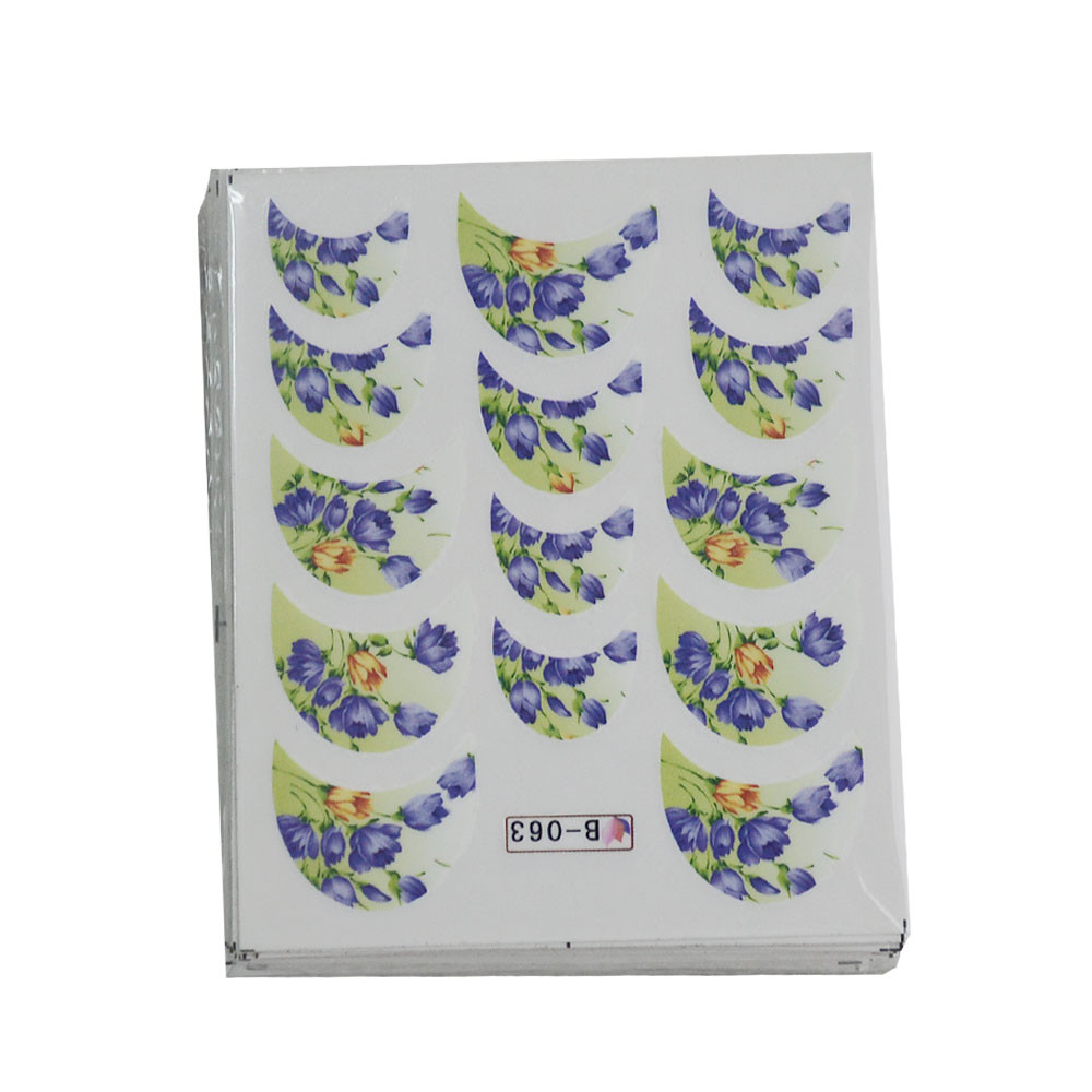 44 Designs Water Transfer French Tip Nail Stickers Flower Butterfly Bird Feather