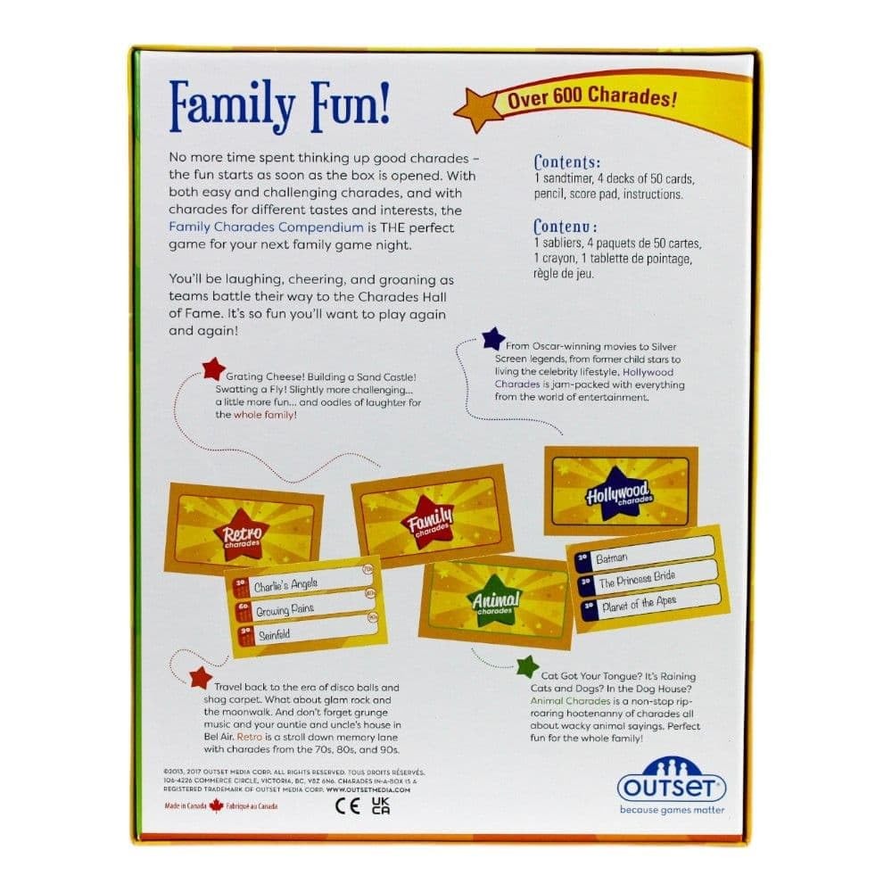 Family Charades Compendium 4-in-1 Game by Outset Multicolor