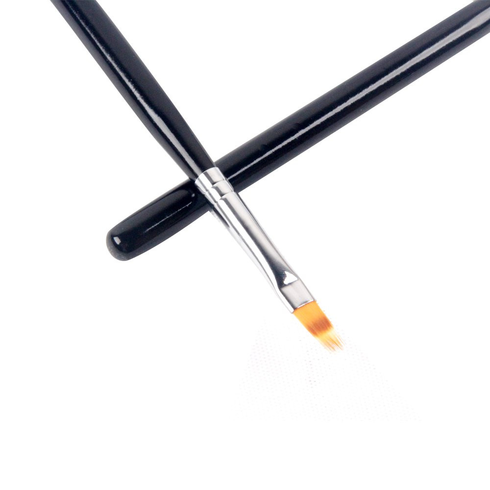 2Pcs Nail Ombre Brush Set, Wood Handle Gradient UV Gel Nail Art Painting Tools