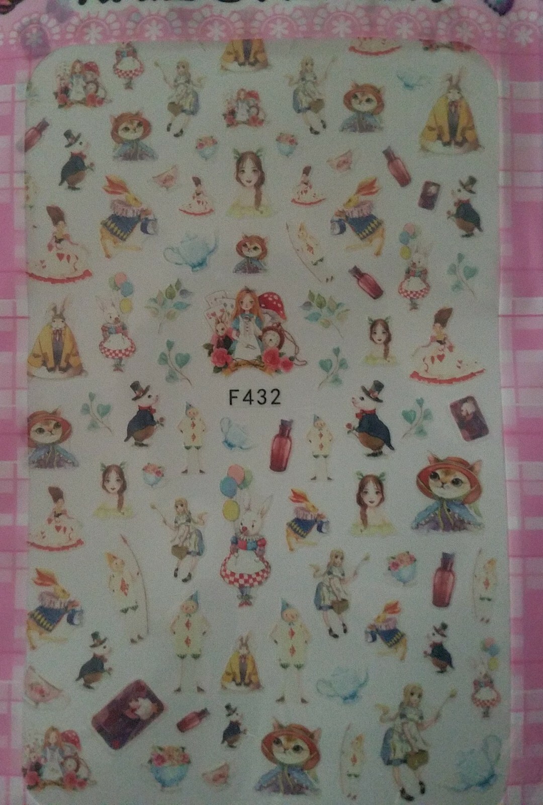 Alice in wonderland nail art stickers
