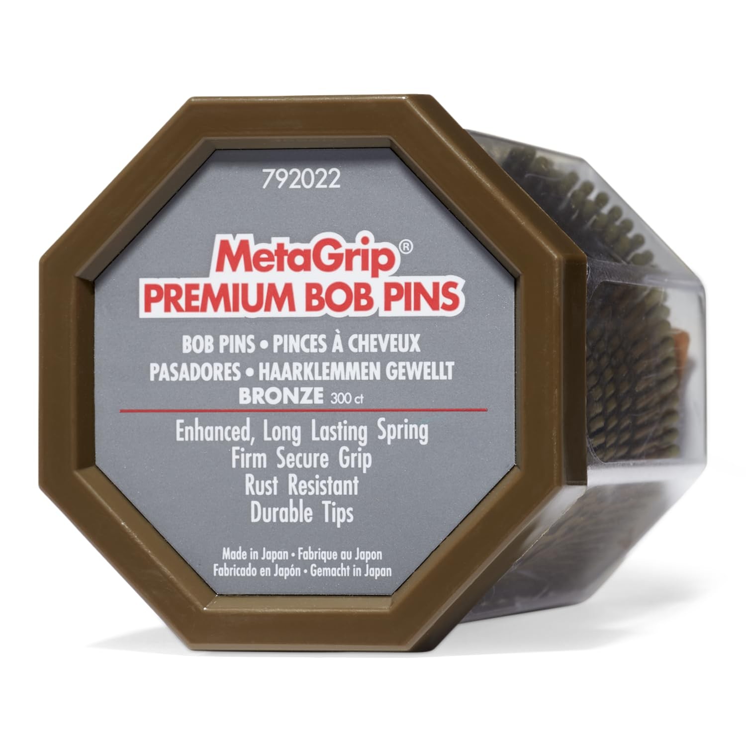MetaGrip Bronze Premium Bobby Pins, 300 Count 300 (Pack of 1),