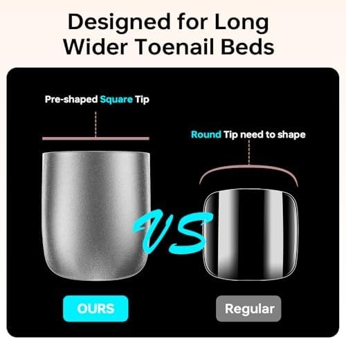 300 Pcs Gel X Toe Nail Tips, 15 Sizes Extra Wide Large Toenail Tips Full Cover,