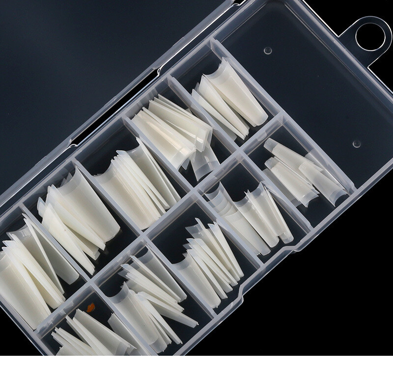 100pcs/case Flat French Half Cover Artificial Fake False Nail Tips 10 Sizes