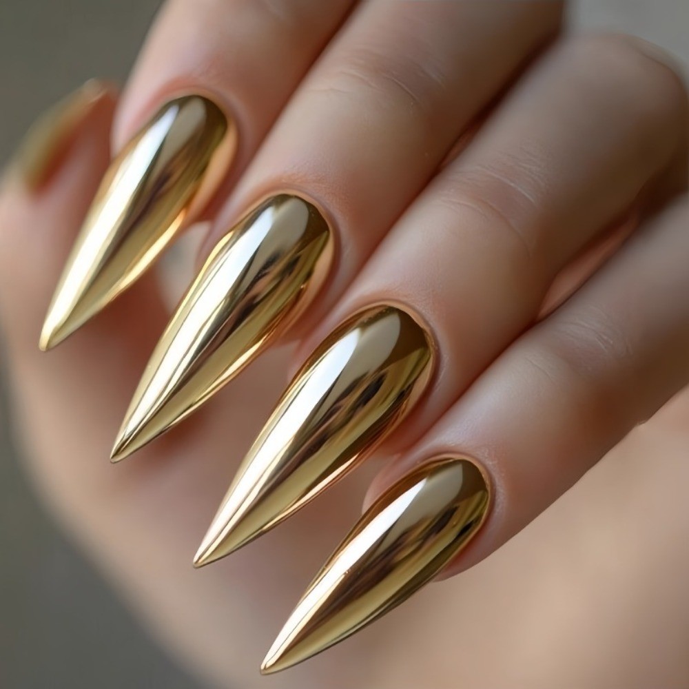24pcs Long Almond Dopamine Press-On Nails, Multi-Color Glossy Trendy Minimalist
