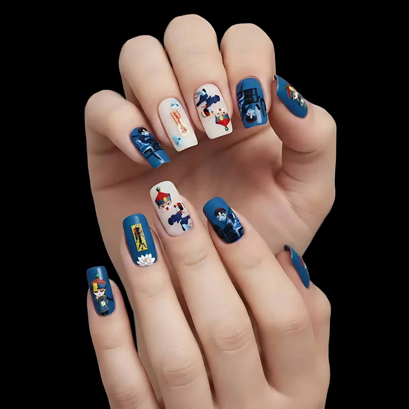 Zombie Nail Stickers – Q Version Ghost & Talisman Nail Decals (353)