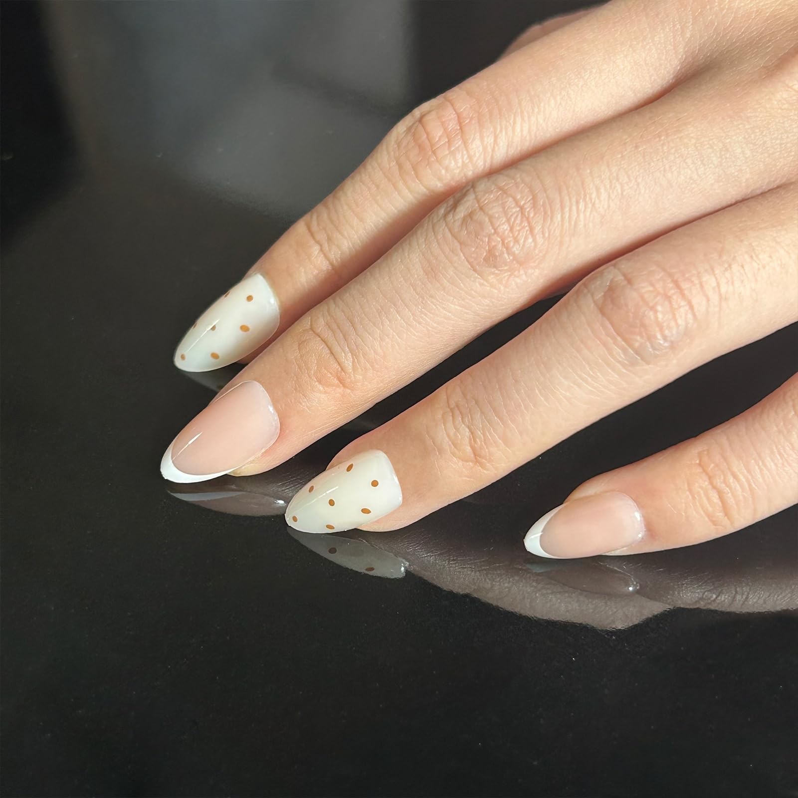 SnypeeLab Handmade Press on Nails with Cute Polka Dot Design for Women and Gi…