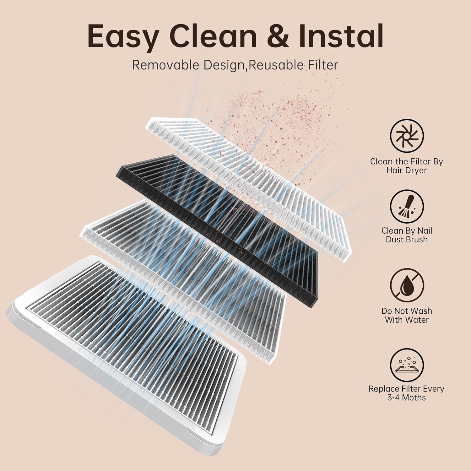 Professional 1000PA Nail Fan Vent Dust Collector Extractor Dust Suction Machine