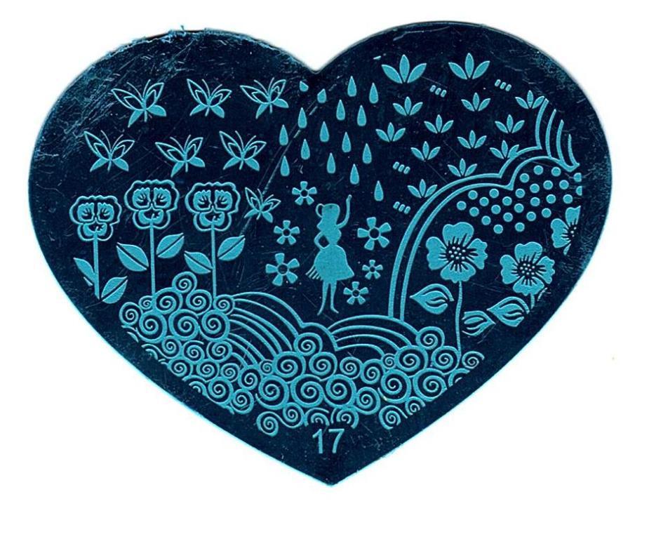 5 Pcs Love Heart Nail Art 5 9 13 17 21 Image Plates Stamper Scraper Set NEW